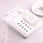 Adaptateur de chargeur USB 10 ports 5V 2.4A / 2.1A / 1A, prise UE