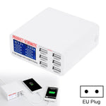 899 Chargeur rapide 30 W QC 3.0 6 ports USB avec écran numérique LCD, prise UE, 899