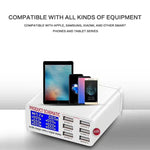 899 Chargeur rapide 30 W QC 3.0 6 ports USB avec écran numérique LCD, prise UE, 899