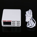899 Chargeur rapide 30 W QC 3.0 6 ports USB avec écran numérique LCD, prise UE, 899