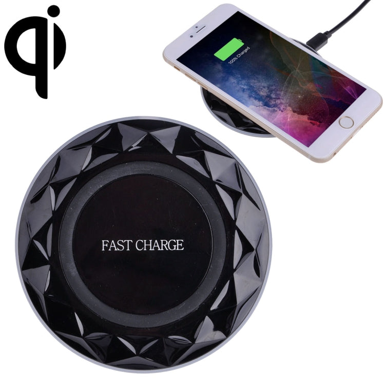 Chargeur sans fil rapide standard Qi d'entrée DC5V Diamond, longueur de câble : 1m, DC5V Noir, DC5V