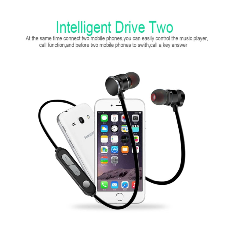Casque intra-auriculaire Bluetooth 5.0 X3 à absorption magnétique avec micro HD, support des appels mains libres, portée : 10 m