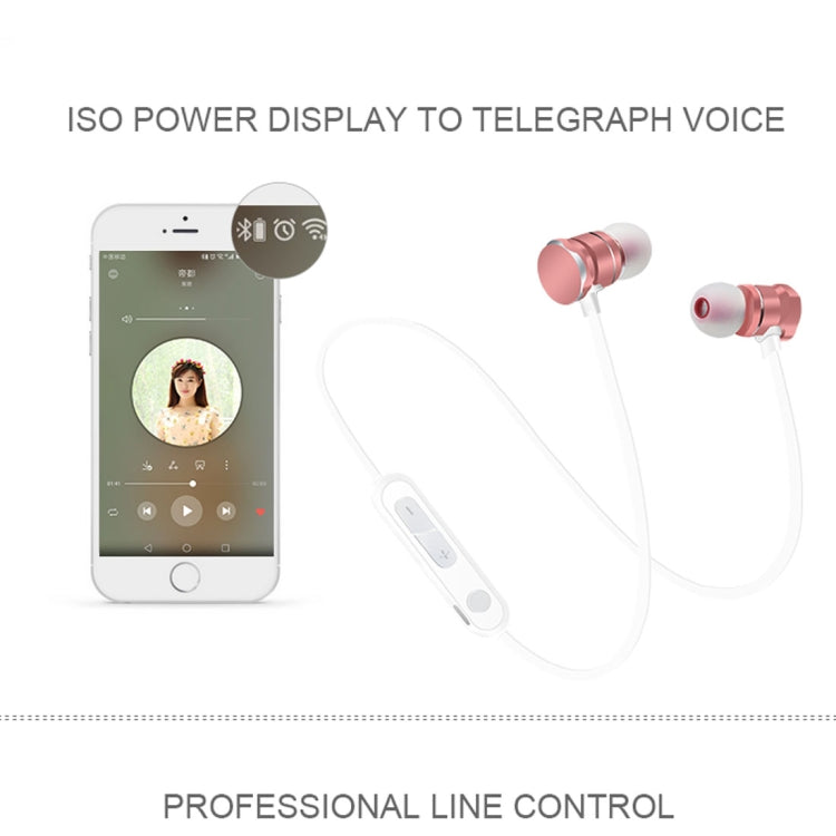 Casque intra-auriculaire Bluetooth 5.0 X3 à absorption magnétique avec micro HD, support des appels mains libres, portée : 10 m