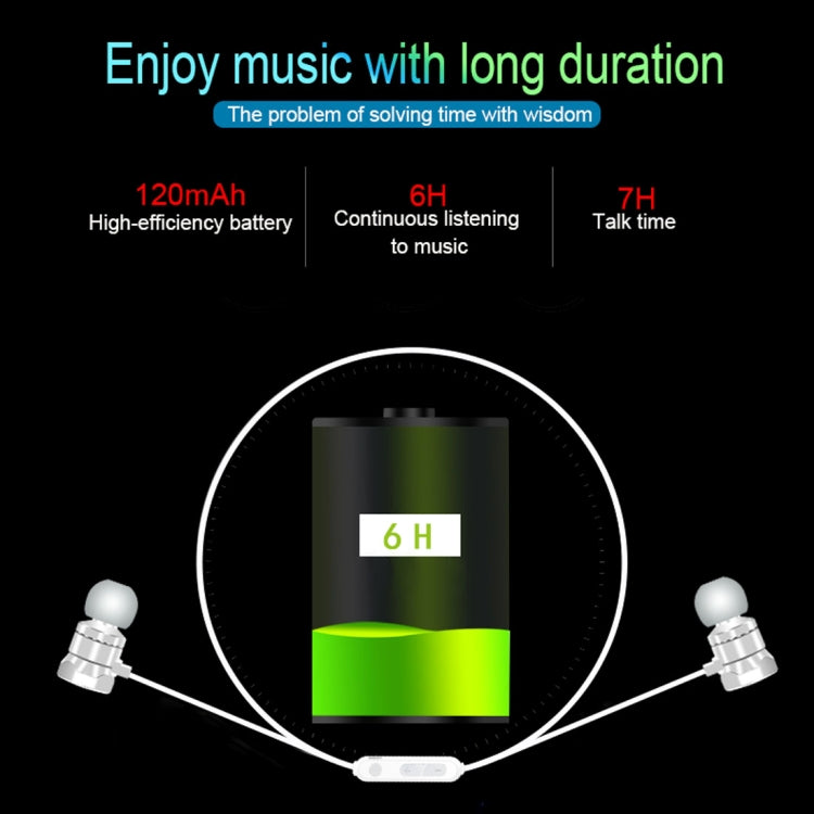 Casque intra-auriculaire Bluetooth 5.0 X3 à absorption magnétique avec micro HD, support des appels mains libres, portée : 10 m