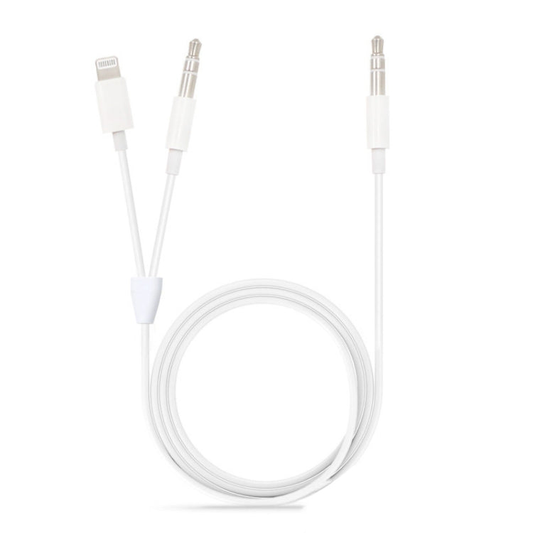 MH030 Câble audio AUX mâle 8 broches et mâle 3,5 mm vers mâle 3,5 mm 2 en 1 de 1 m pour iPhone, iPad, Samsung, Huawei, Xiaomi, HTC, MH030