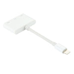 Adaptateur audio mâle 8 broches vers double femelle 8 broches et femelle 3,5 mm