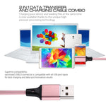 Câble de synchronisation et de charge USB vers 8 broches tressé en nylon, 1m 2A, 8 broches noir, 8 broches rouge, 8 broches blanc, 8 broches rose, 8 broches gris, 8 broches bleu