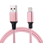 Câble de synchronisation et de charge USB vers 8 broches tressé en nylon, 1m 2A, 8 broches noir, 8 broches rouge, 8 broches blanc, 8 broches rose, 8 broches gris, 8 broches bleu