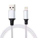 Câble de synchronisation et de charge USB vers 8 broches tressé en nylon, 1m 2A, 8 broches noir, 8 broches rouge, 8 broches blanc, 8 broches rose, 8 broches gris, 8 broches bleu