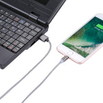 Câble de synchronisation et charge tressé 1,05m 8 broches + Micro USB + USB-C / Type-C vers USB avec indicateur LED