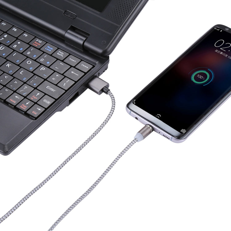Câble de synchronisation et charge tressé 1,05m 8 broches + Micro USB + USB-C / Type-C vers USB avec indicateur LED