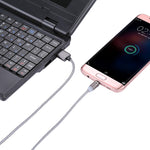 Câble de synchronisation et charge tressé 1,05m 8 broches + Micro USB + USB-C / Type-C vers USB avec indicateur LED