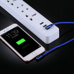 Câble de synchronisation et de charge USB vers 8 broches à double coude, tressé en nylon, sortie 2,4A, 1m, coloris : rouge 8 broches, bleu foncé 8 broches, bleu 8 broches, noir 8 broches, café 8 broches.
