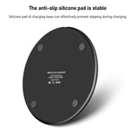 Chargeur sans fil de bureau rond en alliage d'aluminium 15W K8 avec câble de charge rapide Type-C 1m, K8