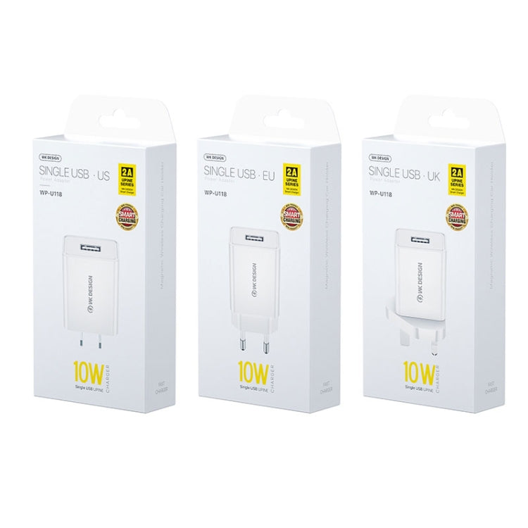 WK WP-U118 Adaptateur secteur de voyage 10W à port USB unique, prise US, WP-U118 Prise US