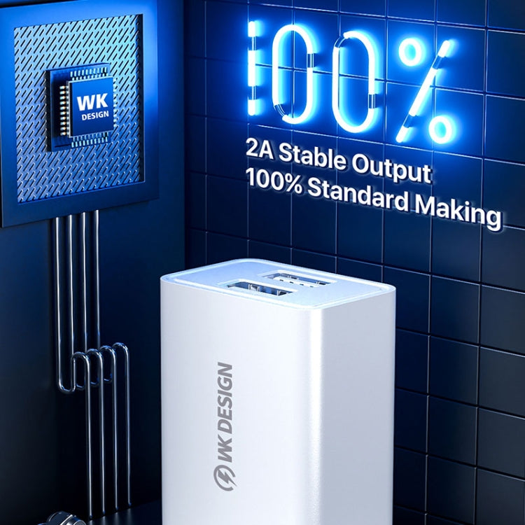 WK WP-U119 Chargeur de Voyage 10W à Deux Ports USB Adaptateur Secteur, Prise US, WP-U119 Prise US