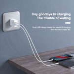 WK WP-U119 Chargeur de Voyage 10W à Deux Ports USB Adaptateur Secteur, Prise US, WP-U119 Prise US