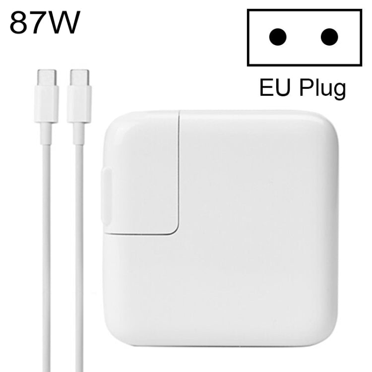 Adaptateur secteur portable 87W Type-C avec câble de charge Type-C 1,8m, prise EU, 87W prise EU