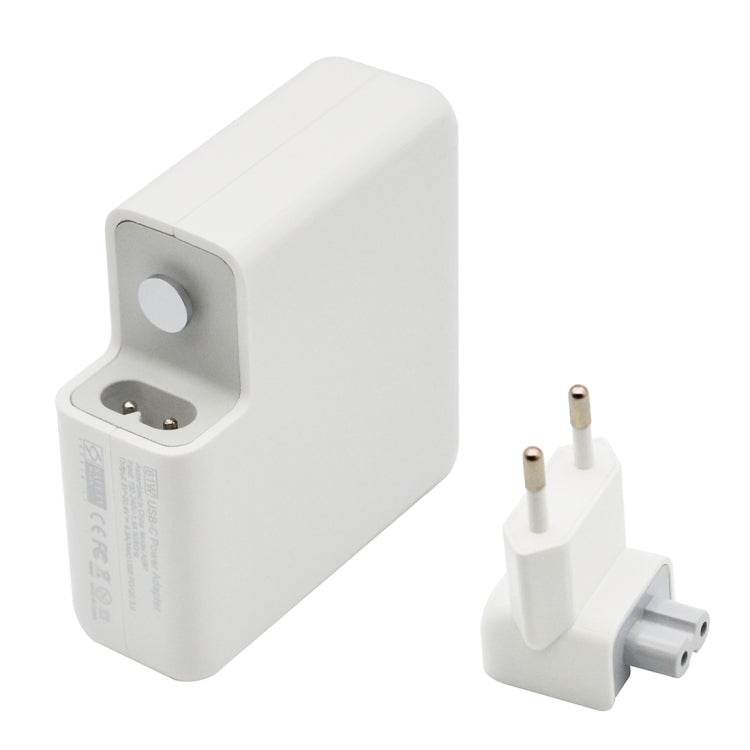 Adaptateur secteur portable 87W Type-C avec câble de charge Type-C 1,8m, prise EU, 87W prise EU