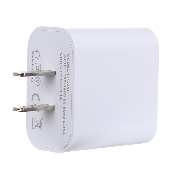 Chargeur de voyage rapide 3.1A à 3 ports USB, prise américaine, LZ-528 US
