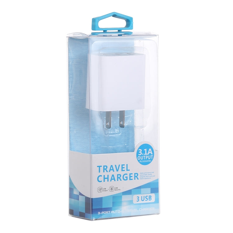 Chargeur de voyage rapide 3.1A à 3 ports USB, prise américaine, LZ-528 US