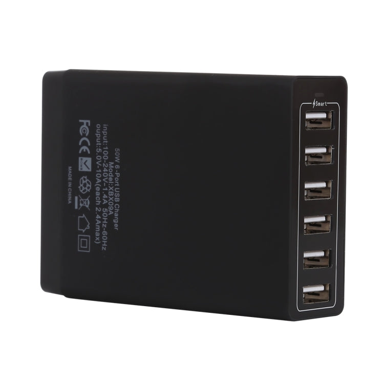 XBX09A Chargeur rapide de voyage 50W 5V 2.4A 6 ports USB