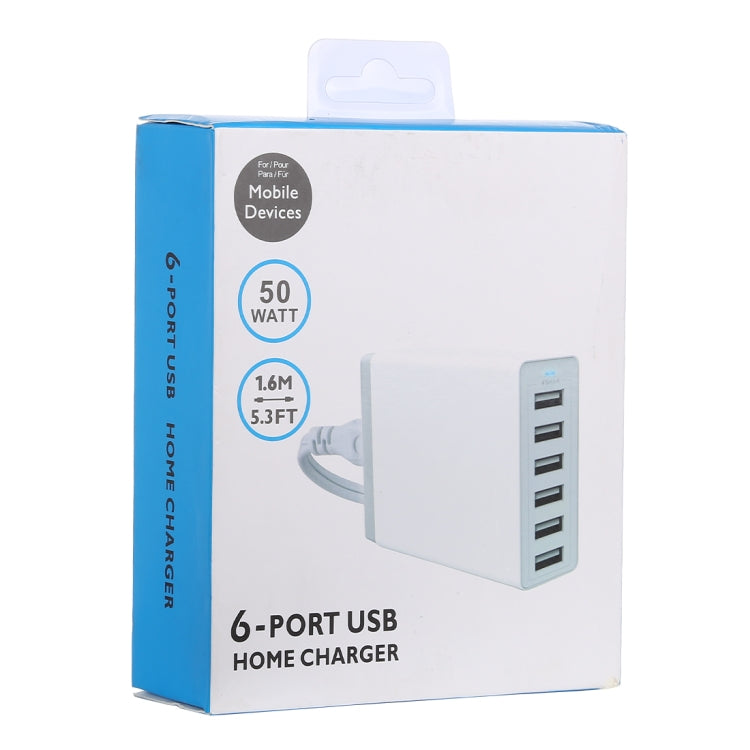 XBX09A Chargeur rapide de voyage 50W 5V 2.4A 6 ports USB