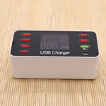 A9+ Station de Charge Détachable Multifonctionnelle USB 8 Ports AC 100V~240V avec Écran LCD et Chargeur Intelligent, Support QC3.0, A9+
