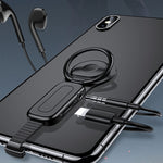 Adaptateur de charge rapide LXS08 8 broches vers 8 broches + prise audio 3,5 mm avec support en anneau, 8 broches + 3,5 mm