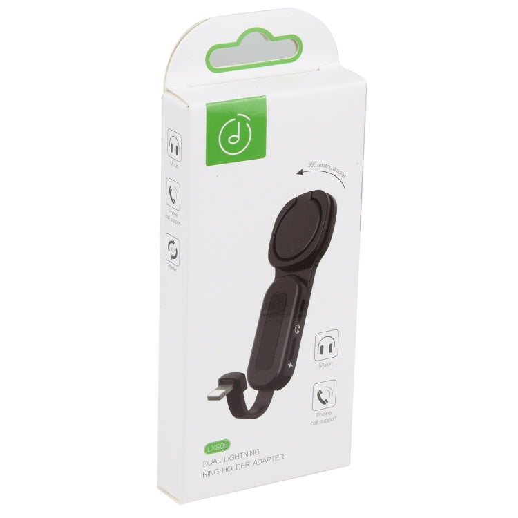 Adaptateur de charge rapide LXS08 8 broches vers 8 broches + prise audio 3,5 mm avec support en anneau, 8 broches + 3,5 mm