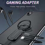 Adaptateur de charge rapide LXS08 8 broches vers 8 broches + prise audio 3,5 mm avec support en anneau, 8 broches + 3,5 mm