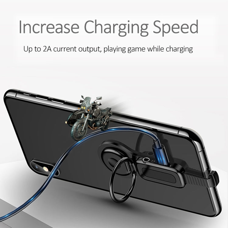 Adaptateur de charge rapide LXS08 8 broches vers 8 broches + prise audio 3,5 mm avec support en anneau, 8 broches + 3,5 mm