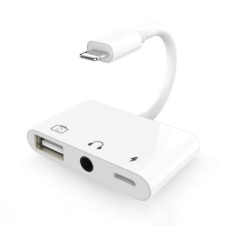 Adaptateur multifonction 3-en-1 8 broches + 3,5 mm + USB 3.0 OTG vers 8 broches mâle pour charge rapide, audio musical et lecture de carte
