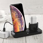 Station de recharge sans fil rechargeable pour téléphone portable et casque, avec interface Micro USB + USB-C / Type-C + 8 broches