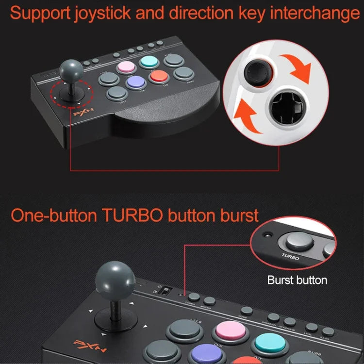 Manette de jeu PXN PXN-0082 Gladiator Street Machine avec bascule pour Nintendo Switch / PC / Android / PS3 / PS4 / Xbox One, PXN-0082