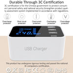 Chargeur multifonction CDA30 20 W avec 3 ports USB + ports USB-C / Type-C et affichage LED, prise US