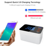CDA33Q Chargeur multifonction 40W QC 3.0 USB + 3 ports USB + ports USB-C / Type-C avec affichage LED, prise britannique