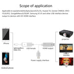 Câble adaptateur Onten 7562 USB femelle vers HDMI pour iPhone / Android (téléphone vers HDTV)