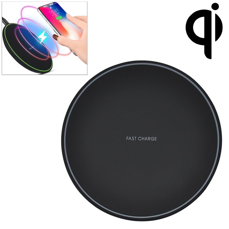 Chargeur sans fil ultra-fin 10W KD-1 pour téléphones Android & iPhone, charge rapide, noir