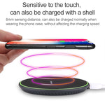 Chargeur sans fil ultra-fin 10W KD-1 pour téléphones Android & iPhone, charge rapide, noir