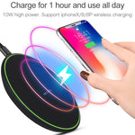 Chargeur sans fil ultra-fin 10W KD-1 pour téléphones Android & iPhone, charge rapide, noir