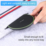 Chargeur sans fil ultra-fin 10W KD-1 pour téléphones Android & iPhone, charge rapide, noir