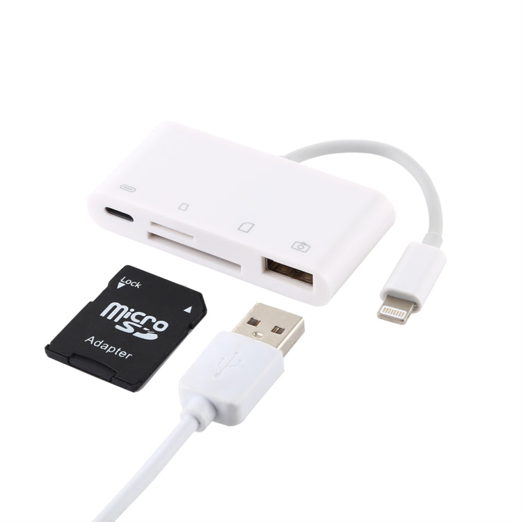 Adaptateur de lecteur de caméra NK-108L 8 broches vers USB + carte TF + carte SD, compatible avec les systèmes IOS 9.1 et supérieurs, NK-108L