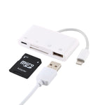 Adaptateur de lecteur de caméra NK-108L 8 broches vers USB + carte TF + carte SD, compatible avec les systèmes IOS 9.1 et supérieurs, NK-108L