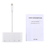 Adaptateur de lecteur de caméra NK-108L 8 broches vers USB + carte TF + carte SD, compatible avec les systèmes IOS 9.1 et supérieurs, NK-108L