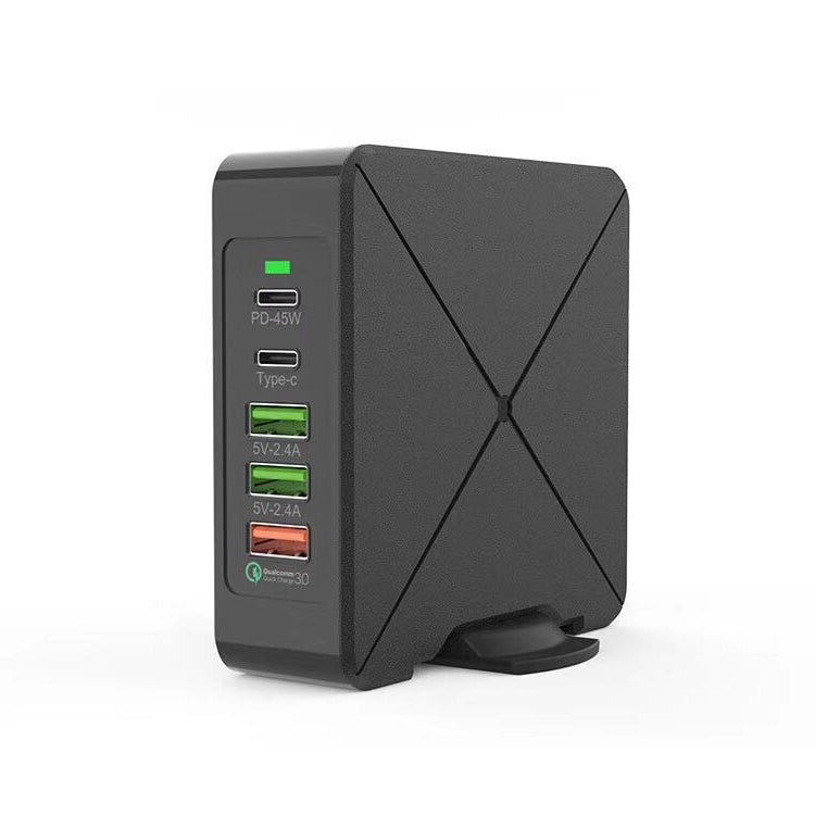 Chargeur de bureau F88 3 ports USB + 2 ports USB-C / Type-C QC3.0, F88