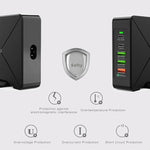Chargeur de bureau F88 3 ports USB + 2 ports USB-C / Type-C QC3.0, F88