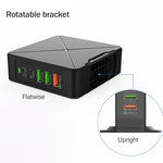 Chargeur de bureau F88W 3 x USB + 2 x USB-C / Type-C Ports QC3.0 avec fonction de charge sans fil, F88W