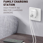 LDNIO A201 2,4 A Double Tête de Charge USB Adaptateur de Chargeur de Téléphone Portable à Charge Directe avec Câble de Données Micro USB, Micro USB
