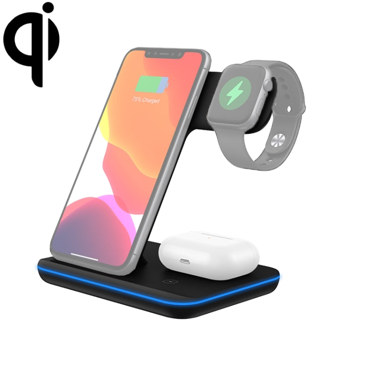 Chargeur sans fil magnétique vertical QI Z5A pour téléphones mobiles & Apple Watch & AirPods / Samsung Galaxy Buds / Huawei Free Buds, avec anneau lumineux tactile, Z5A